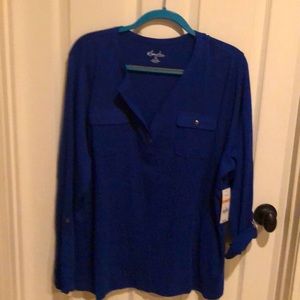 Kim Rogers ladies blue too, sz 2x, NWT